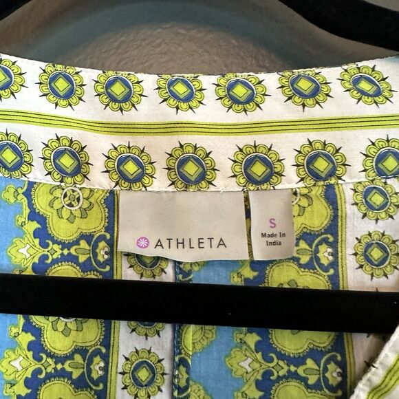 Athleta Nirvana Tunic In Blue Skies Ornate Retro Bright Long Sleeves Women Small - Picture 3 of 8
